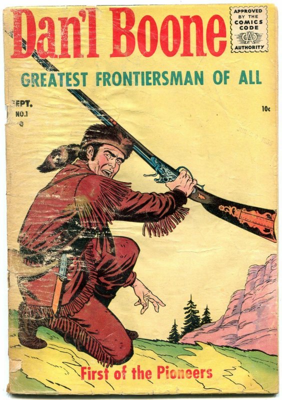 DAN'L BOONE #1 ORIGIN '55 SUSSEX PUBS DAVY CROCKETT AD FR