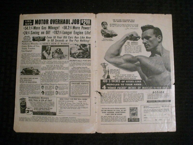 COVER ONLY 1958 Man In Black #3 GD- 1.8 Harvey / A Thrill Adventure