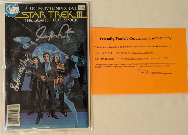 Star Trek III: The Search For Spock -Signed by William Shatner & DeForest Kelley