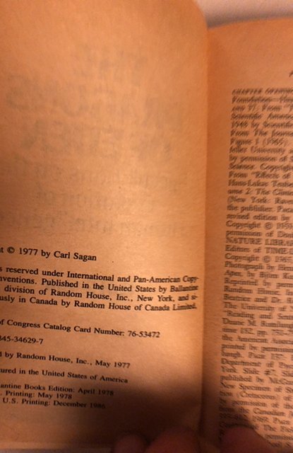 Carl Sagan the dragons of Eden 1977 267p