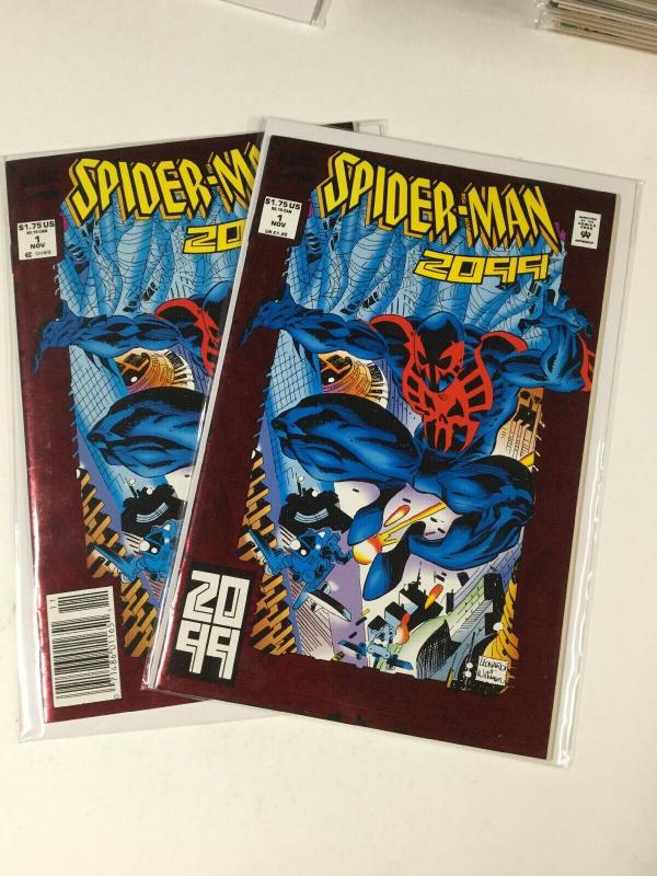 Spider-man 2099 1 Newsstand And Refular Edition Combo Nm Near Mint Marvel