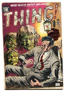 THING #1 1952-CHARLTON-PRE-CODE HORROR-People roasting alive! Shrunken head!