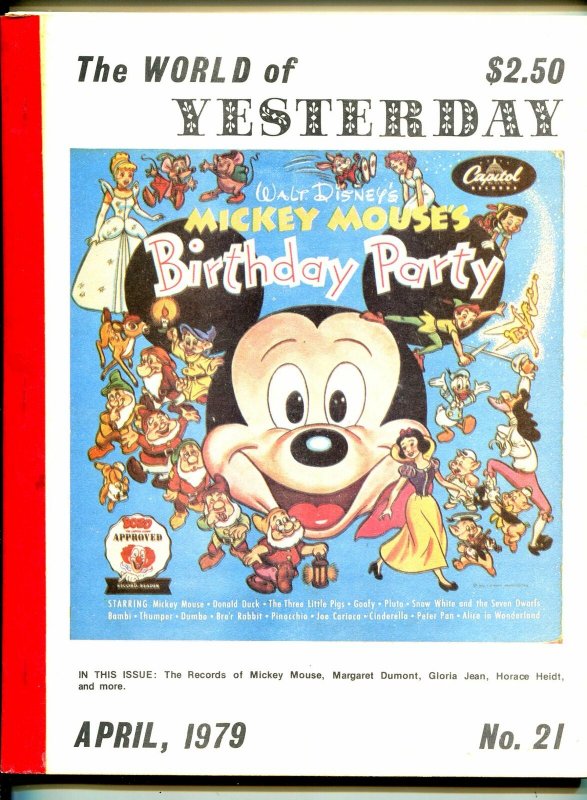 World of Yesterday #21 4/1979-Mickey Mouse-Disney records-star's obits-VG