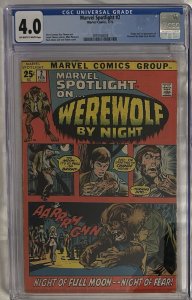 (1972) MARVEL SPOTLIGHT #2 1st WEREWOLF BY NIGHT! CGC 4.0 OW/WP!