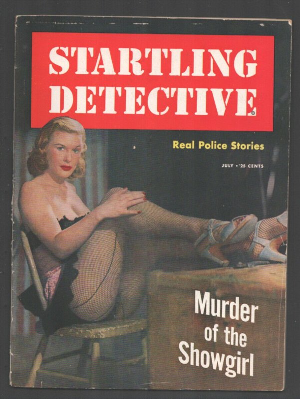 Startling Detective 7/1950-Showgirl in fishnet stockings cover-exploitation-p...