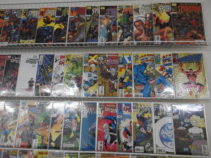 Huge Lot of 130+ Comics W/ Wolverine, Spider-Man, Daredevil Avg. VF Condition.