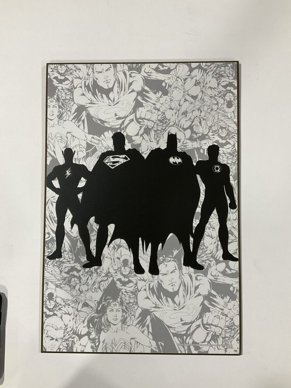 Justice League Silhouette wood wall art poster plaque 13x19 Dc Comics