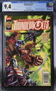 THUNDERBOLTS #1 CGC 9.4 NEWSSTAND WHITE PAGES