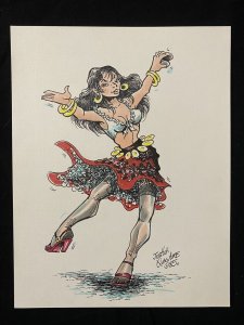 Original Senorita Rio Pin Up by Joshua Quagmire 1985- dancer