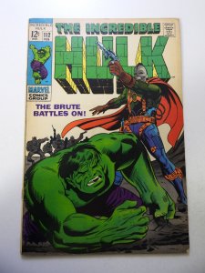 The incredible Hulk #112 (1969) VG+ Cond cover & centerfold detached at 1 staple