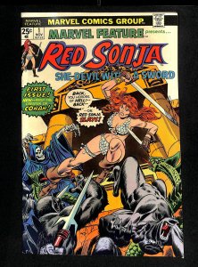 Marvel Feature #1 VF- 7.5 Red Sonja!