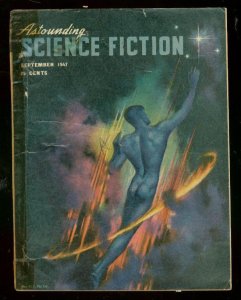 PULP:  ASTOUNDING SCIENCE-FICTION SEPT 1947-L RON HUBBARD-very good-tape on s...