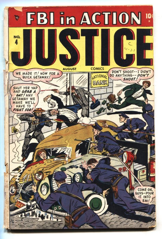 Justice Comics #4 1948- Atlas Golden Age Crime comic book