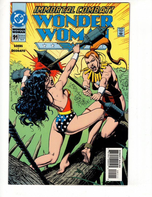 Wonder Woman #91 (1994) AWESOME BRIAN BOLLAND COVER !!! / ID#155