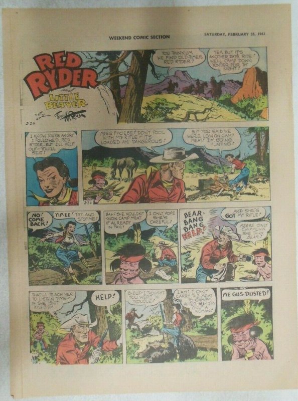 (41) Red Ryder Sunday Pages by Fred Harman from 1961 All Tabloid Page Size!