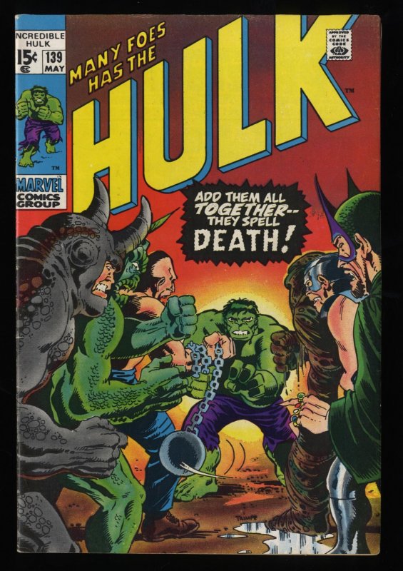 Incredible Hulk (1968) #139 FN+ 6.5 Marvel Comics