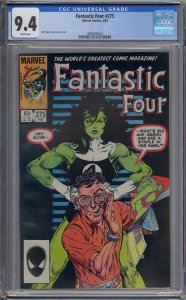 FANTASTIC FOUR #275 CGC 9.4 SHE-HULK STAN LEE COVER WHITE PAGES 