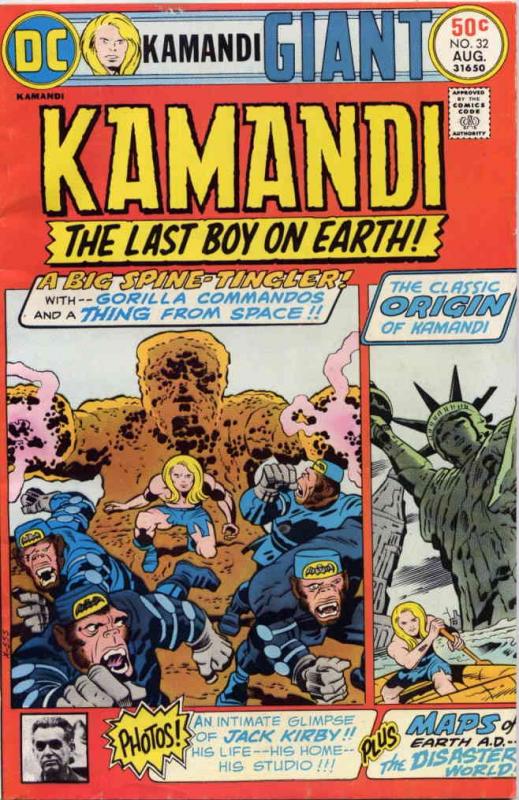 Kamandi, the Last Boy on Earth #32 FN ; DC | Jack Kirby Photo Cover Giant Statue