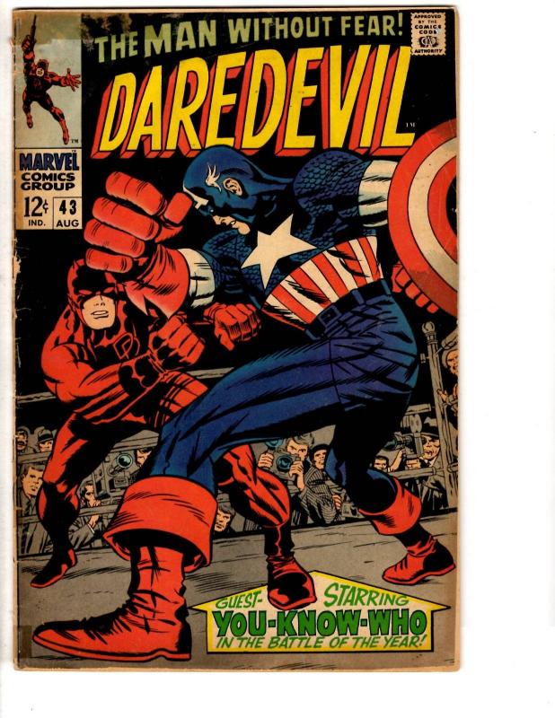 Daredevil # 43 GD/VG Marvel Comic Book Gladiator Owl Foggy Karen Kingpin RH2