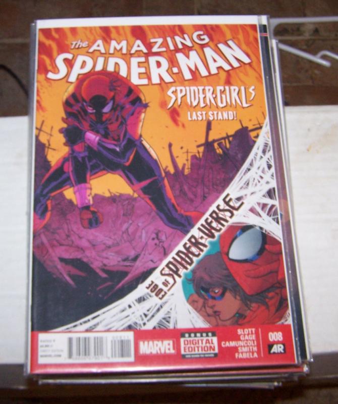 Amazing Spider-Man #  8 ( 2014, Marvel)  edge of spider-verse  spider-girl +silk