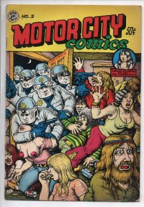 MOTOR CITY COMICS #2, VF- Underground, 1970, Robert Crumb, more UG in store