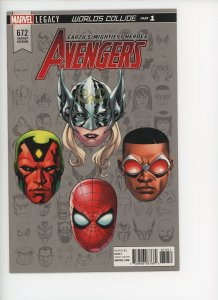 Avengers 672 Legacy Face Variant 9.0 (our highest grade)