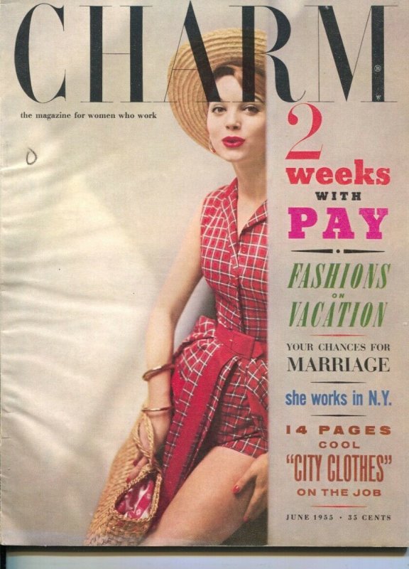 Charm 6/1955-magazine for women who work-fashions, trends-make-up-FN