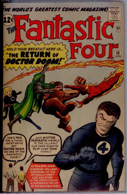 Fantastic Four #10 CGC 6.0 OW/White pages  3rd DOCTOR DOOM - Movie soon!