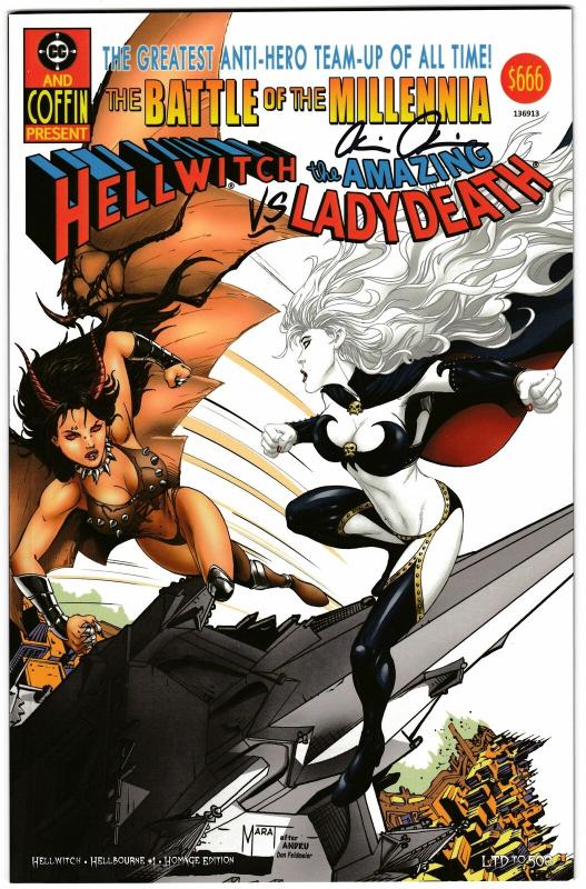 Hellwitch Hellbourne #1 Homage Edition Lady Death Ltd to 500 Signed w/COA (NM)