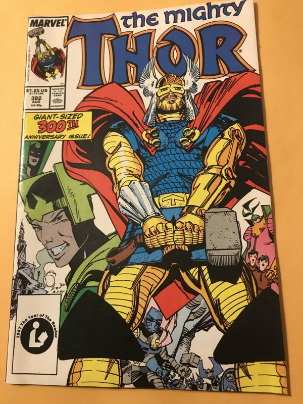 THE MIGHTY THOR #382 : Marvel 8/87 Fn/VF; 300th Anniversary issue, Walt Simonson