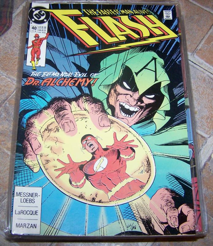 FLASH # 40 july 1990 dc comics  cw tv show  WALLY WEST dr alchemy 