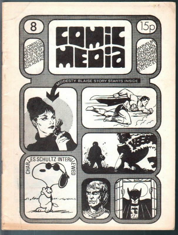 Comic Media #8 1972-British Fanzine-Charles Sculz interview-Thonger-FN