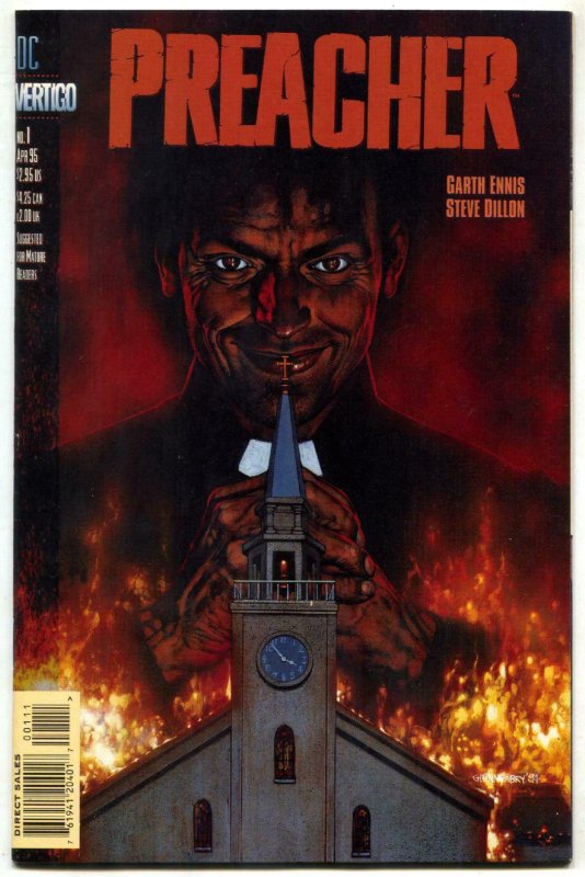 Preacher #1 1995- Garth Ennis- HOT KEY ISSUE VF/NM