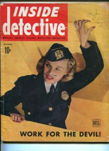 Inside Detective 11/1945-Dell-police woman-Texas oil swindle-crime pulp-FR/G