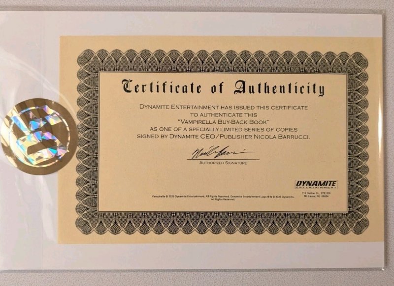 VAMPIRELLA: MINDWARP #4 LINSNER VARIANT KICKSTARTER BUY-BACK BOOK SIGNED W/COA