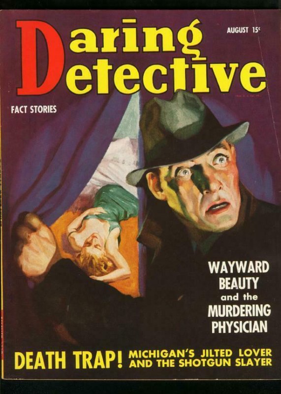 DARING DETECTIVE AUG 1938-TRUE CRIME-DEATH TRAP-TORTURE TRIO VG