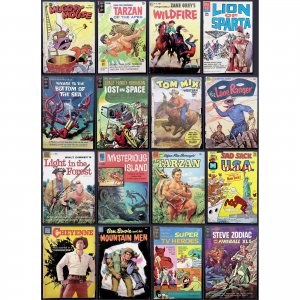 Mixed 16x Comic Lot Dell Gold Key  Tom Mix Tarzan Space Lone Ranger (1950s–70s)
