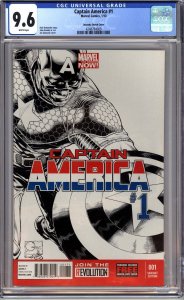 Captain America #1 (2013) Quesada Sketch Variant CGC 9.6 NM+