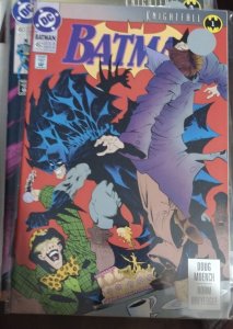 Batman # 492  1993, DC knightfall pt 1 mad hatter  bane JOKER RIDLER