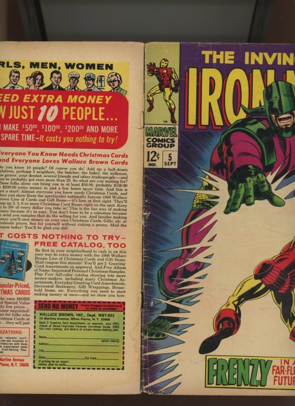 (1968) Iron Man #5: SILVER AGE! WE COMBINE SHIPPING! (2.0/2.5)