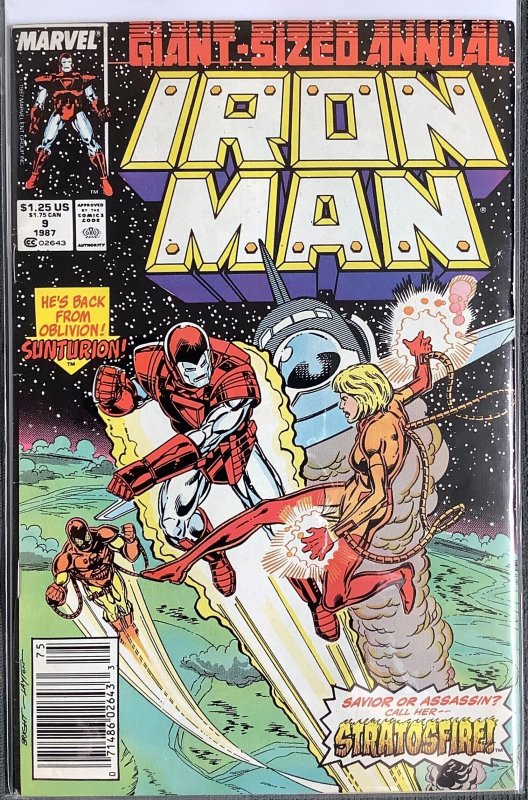 Iron Man Annual #9 (1987, Marvel) 1st appearance of Stratosfire. VF/NM