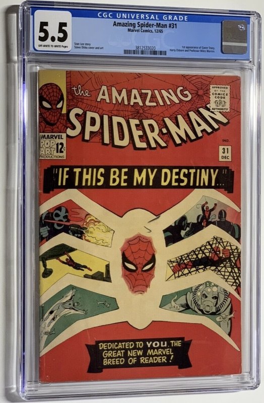 The Amazing Spider-Man #31 (1965) CGC Graded 5.5 1st appearance of Gwen Stacy