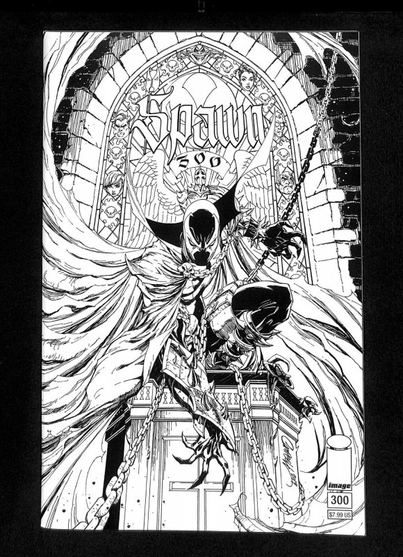 Spawn #300 J. Scott Campbell Variant Black and White