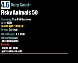Fisky Animals 50 (1952) VG+ L.B. Cole Star Publications comic