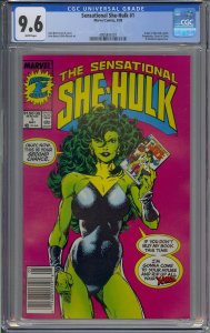 SENSATIONAL SHE-HULK #1 CGC 9.6 NEWSSTAND WHITE PAGES 1007 