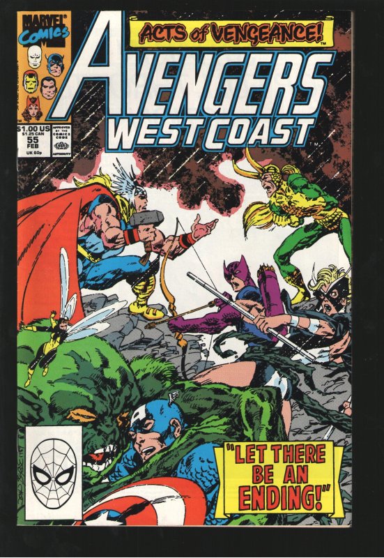 WEST COAST AVENGERS 4,,55,56,61 ;1st Master Pandemonim;1st Dark Scarlet cover.