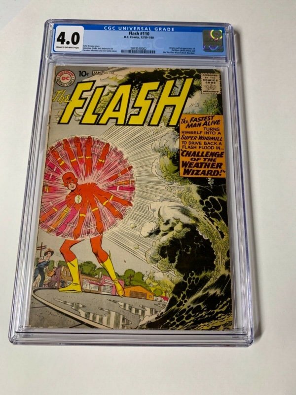 Flash 110 Cgc 4.0 1st Wally West Dc Silver Age