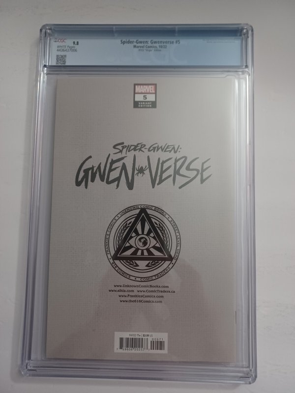 Spider-Gwen: Spiderverse #5 Virgin Variant - 2022 - CGC 9.8