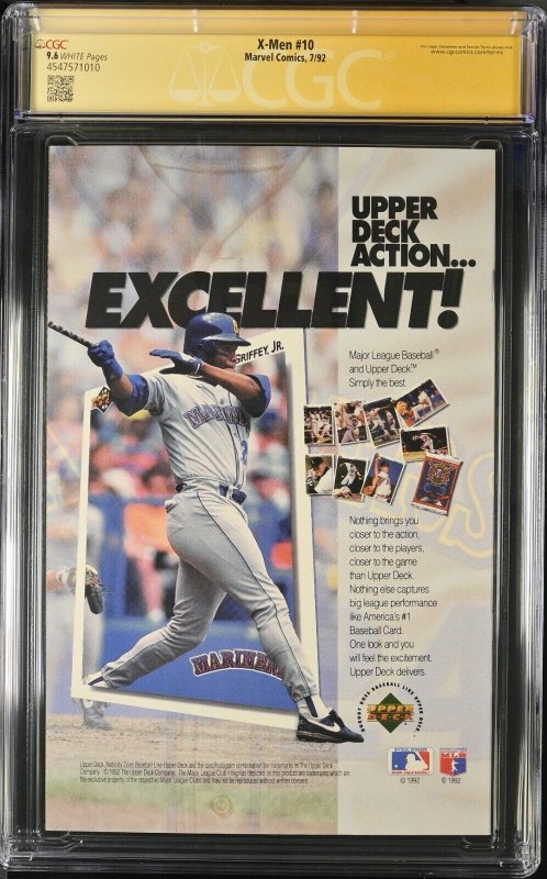 X-Men (1992) # 10 (CGC 9.6) Signed By Jim Lee * Scott Williams * Marvel Comics