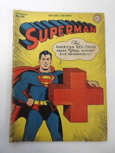 Superman #34 (1945) VG- Condition 1 in spine split, 1 in tear fc, moisture stain